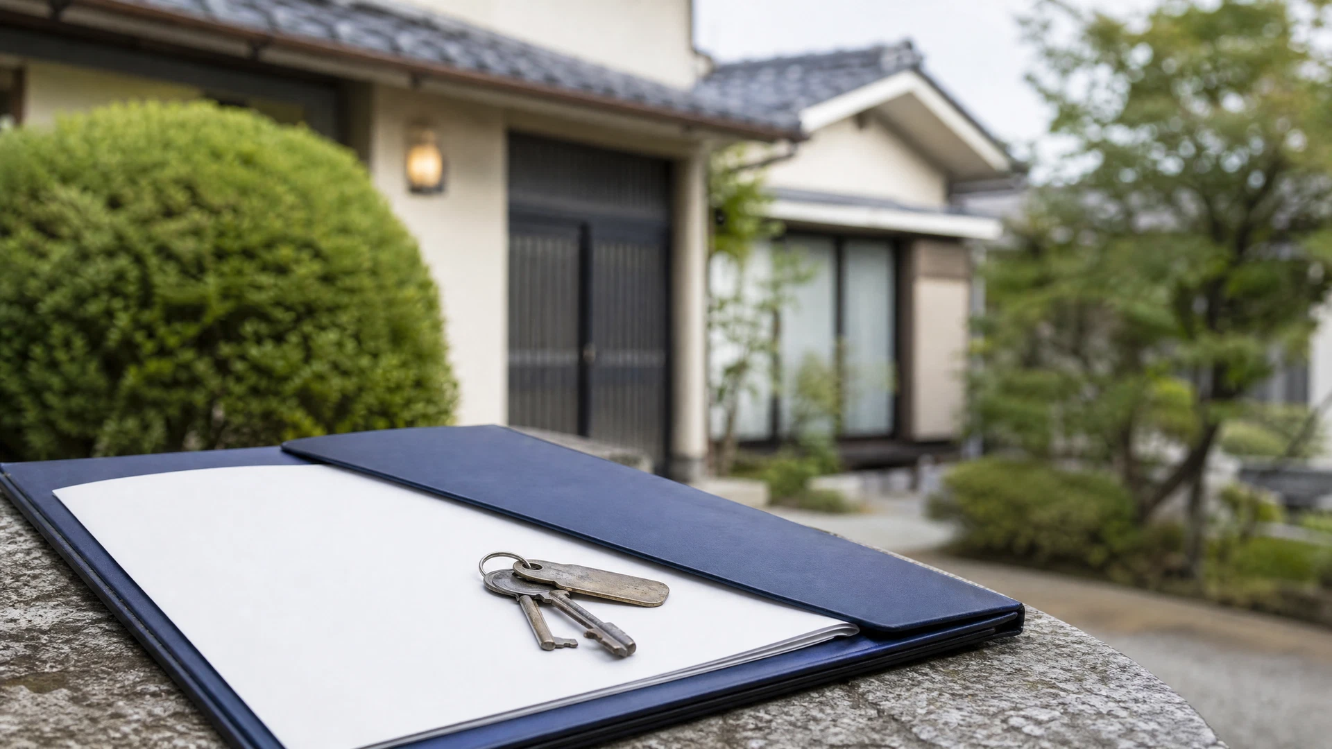 相続税の申告書類と不動産登記簿謄本が並ぶ机上の風景